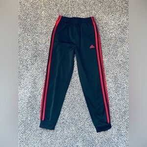 Adidas Kids Black Joggers with Red Accents
